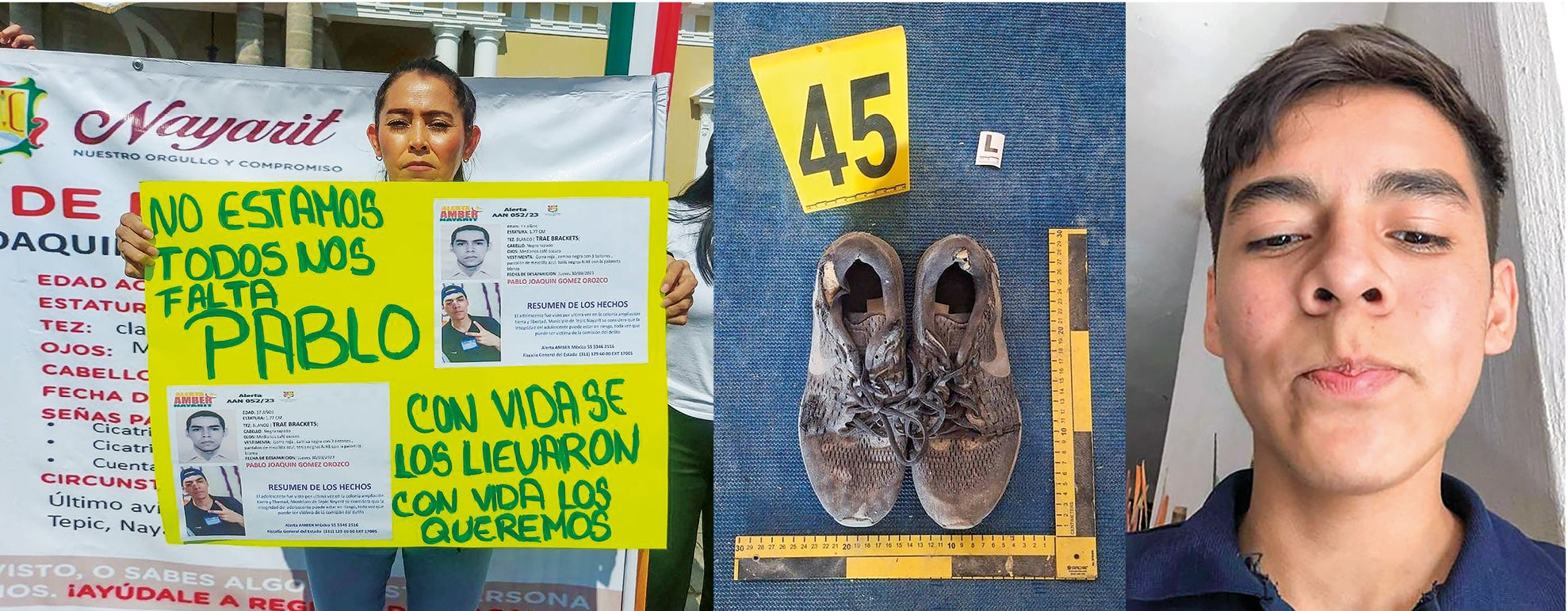 Pablo Gómez Orozco tenía 17 años cuando, en 2023, fue secuestrado. Dos años después, su madre, que nunca ha cesado en su bñusqueda, halló sus zapatillas cerca de un crematorio narco.
