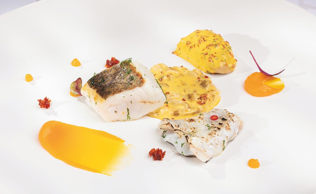 Merluza a los tres vuelcos con salsa de ostras