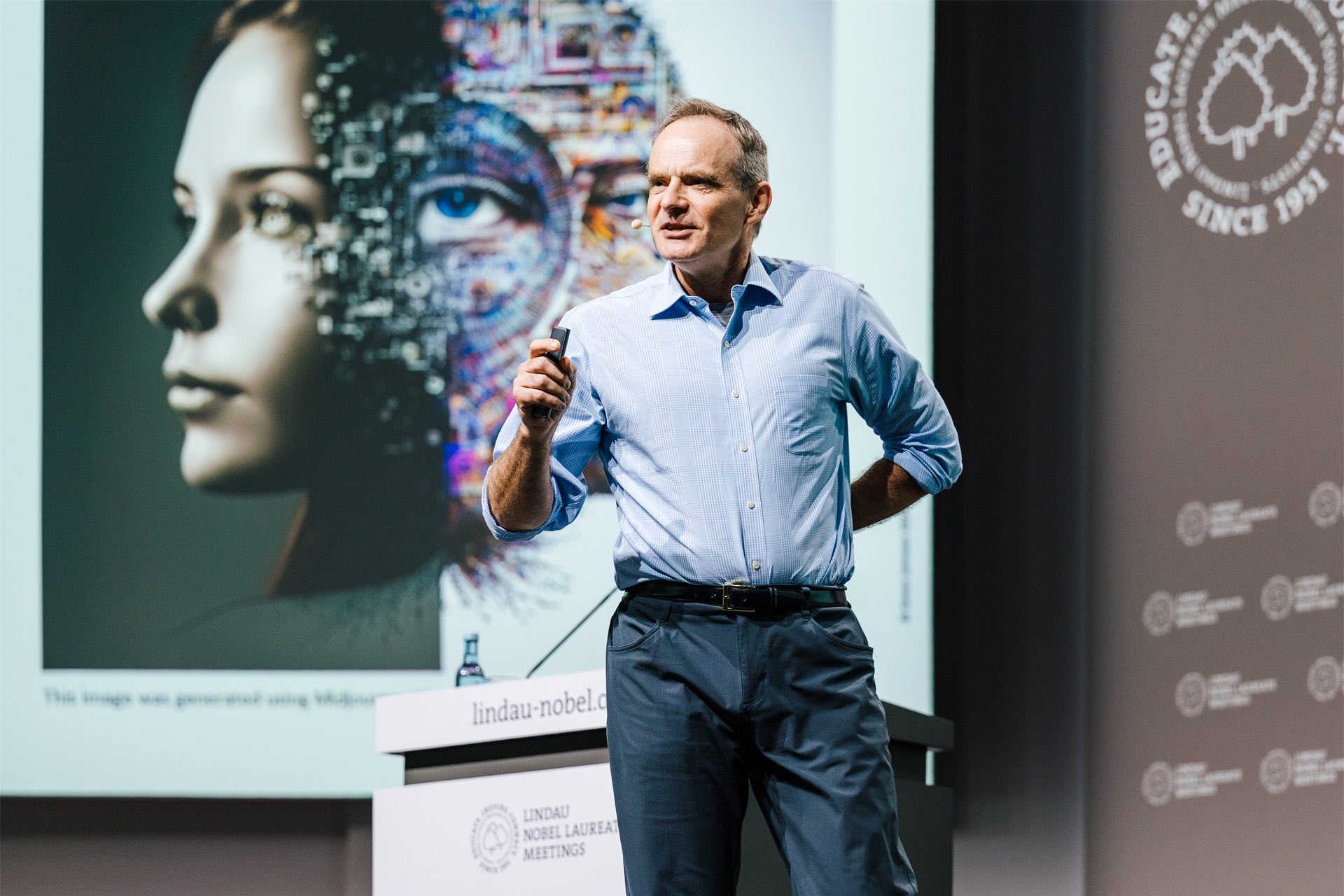 El economista durante su intervención en el evento de Lindau este año.