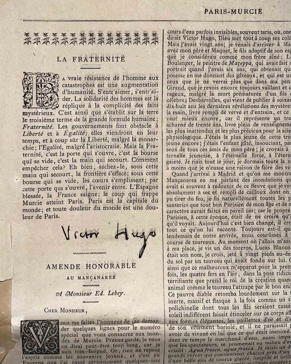 La participación de Victor Hugo.