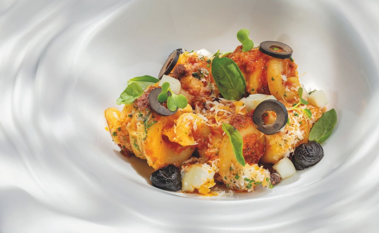 Pasta 'trottole' con tomate y requesón