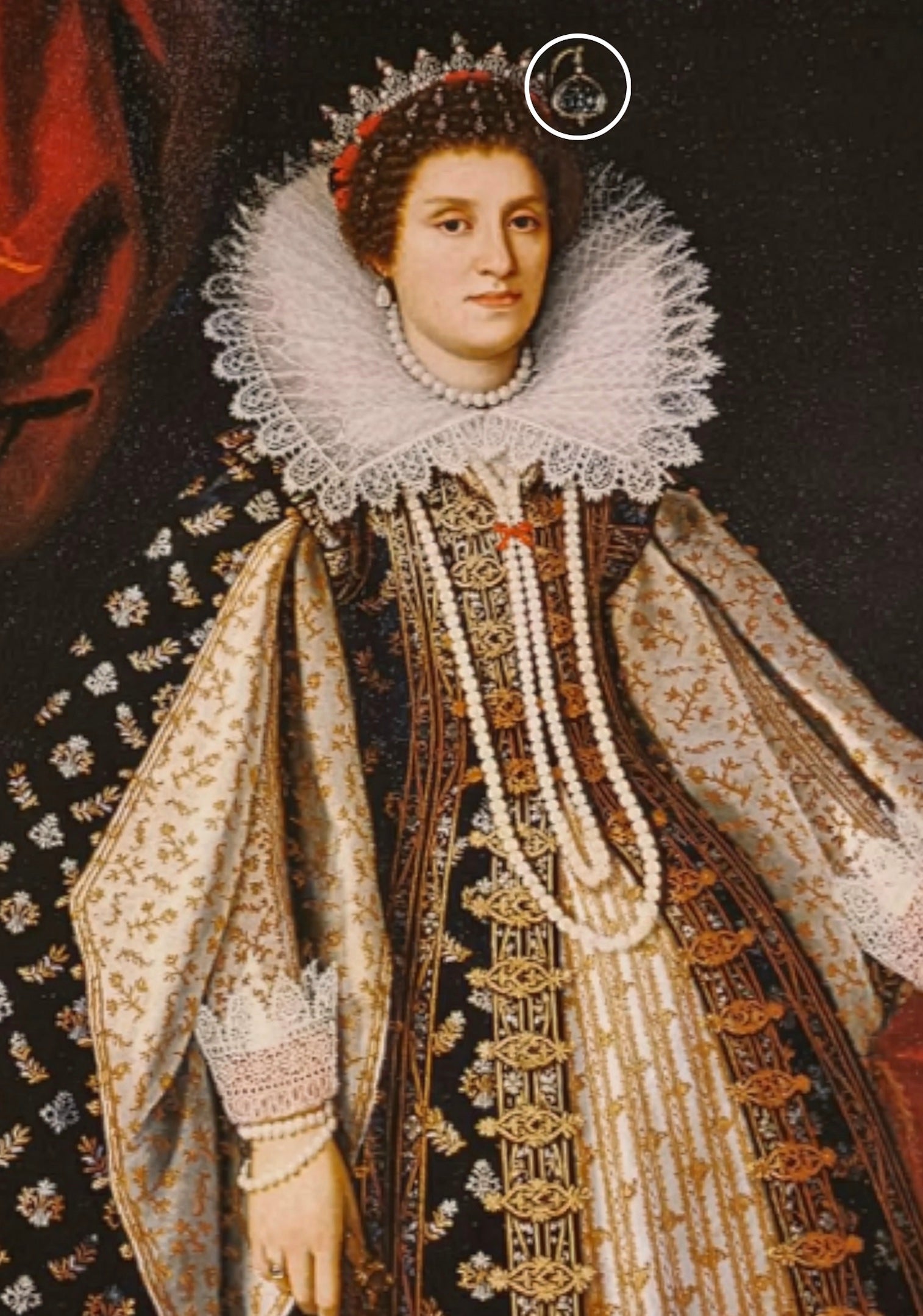 El diamante Florentino llegó a los Habsburgo por los Médici. Aquí, María Magdalena de Austria, mujer de Cosme II de Médici, con la joya.