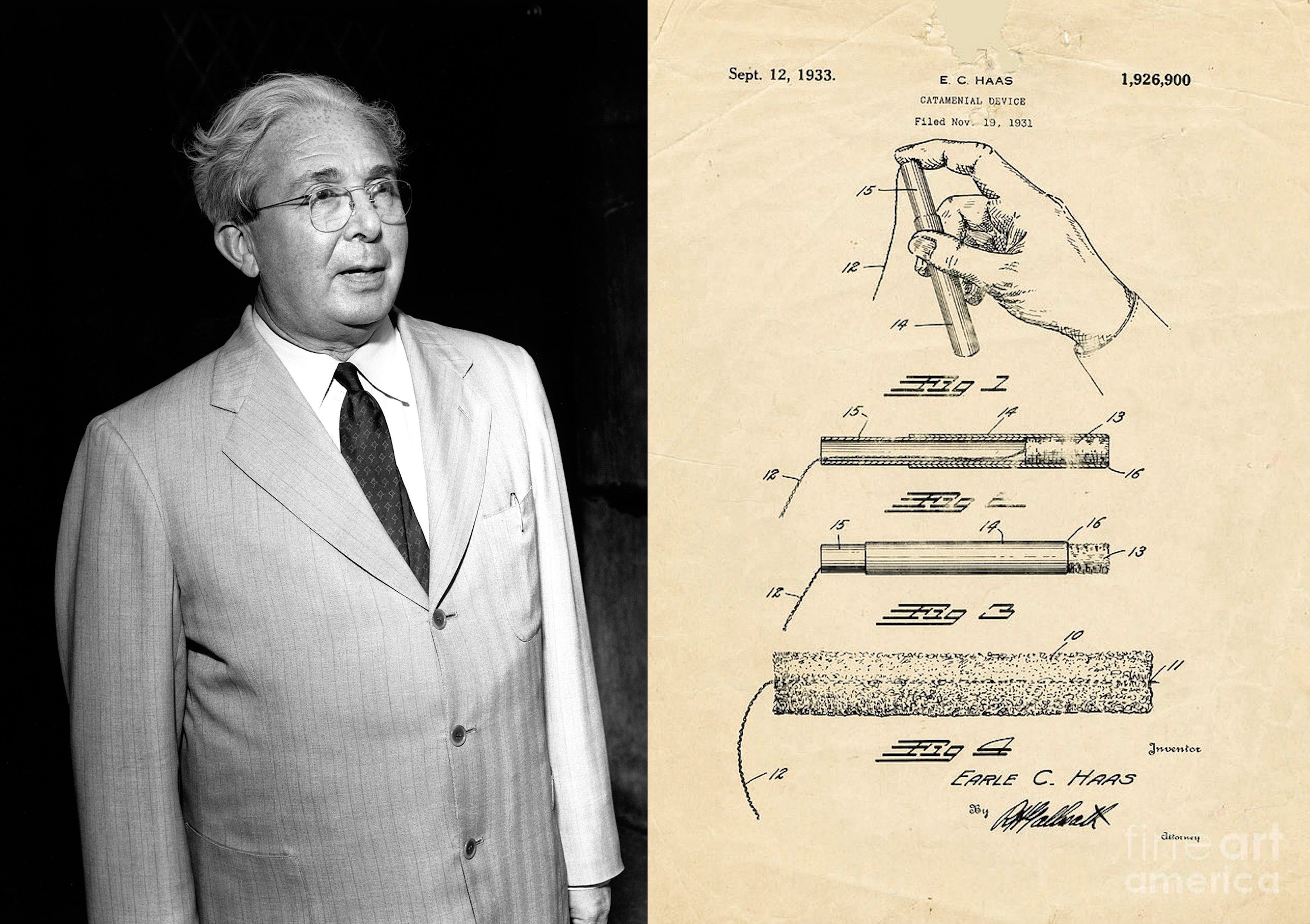 El médico Earle Cleveland Haas estaba harto de oír a su mujer quejarse de las incomodidades de las compresas. Diseñó un cilindro de algodón con un aplicador telescópico de cartón y patentó el invento en 1931 bajo el nombre de Tampax. En 1933 vendió la patente a una mujer llamada Gertrude Tendrich.
